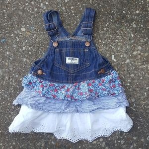 Osh Kosh B'Gosh Floral Overall Dress 12 Months